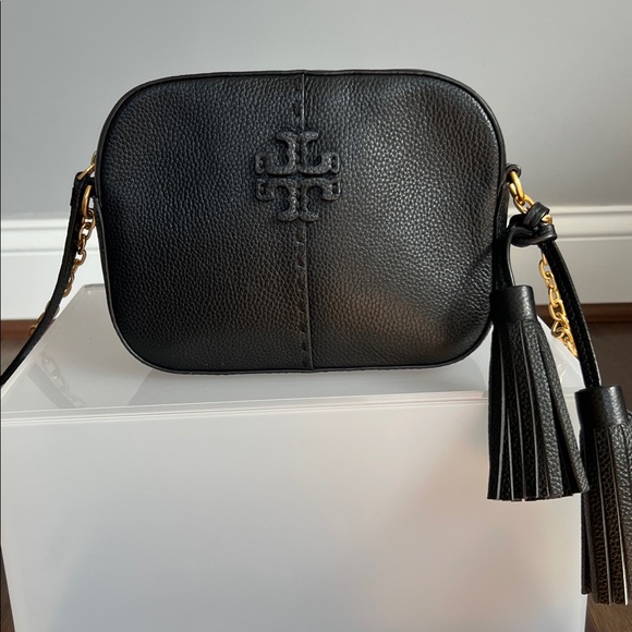 Tory Burch Mini McGraw Leather Crossbody Camera Bag - Picture 2 of 11